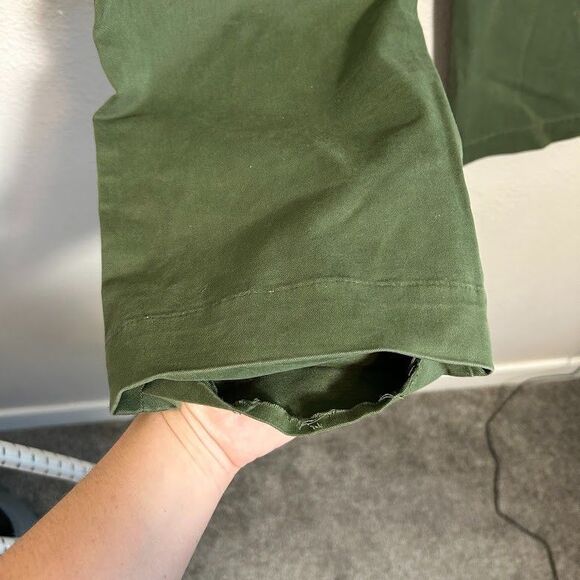 NEW J.Crew Sailor Slim Wide-leg Chino Pant 24 Green Stretch High Rise BY637 - Picture 9 of 10